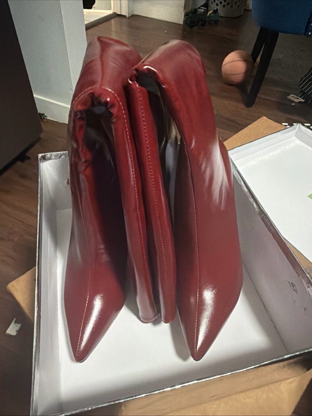 LINMUYOUJIA  red burgundy  knee high boots for women  Sz 10